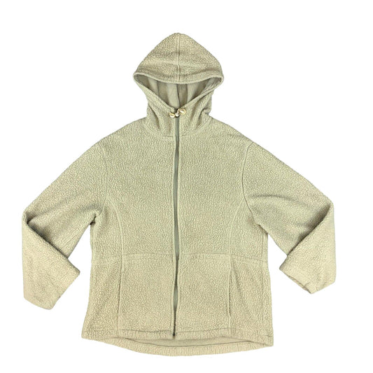 VTG 90s USA WOOLRICH THICK PILE FLEECE HOODED JACKET CREAM M 42