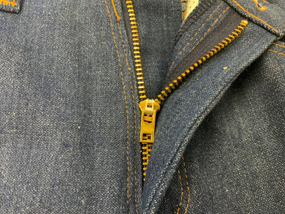 VTG 70s DEADSTOCK UNWORN STOCK WRANGLER BLUEBELL INDIGO STRAIGHT JEANS 25W 34L