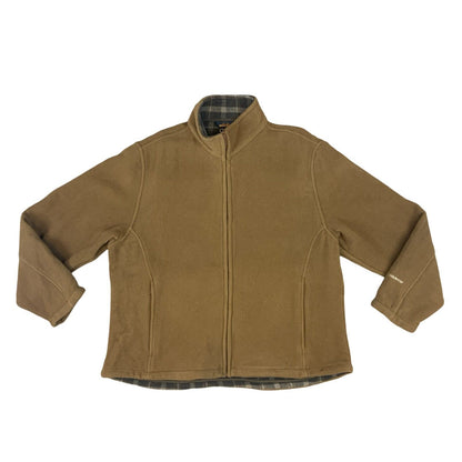 LADIES Y2K WOOLRICH THICK DOUBLE LAYER FLEECE FULL ZIP UP JACKETLIGHT TAN L 16