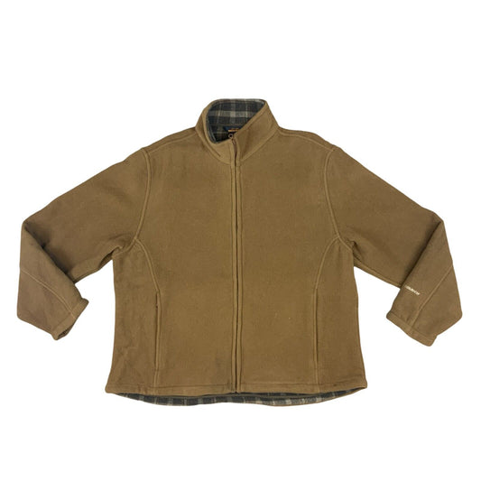 LADIES Y2K WOOLRICH THICK DOUBLE LAYER FLEECE FULL ZIP UP JACKETLIGHT TAN L 16