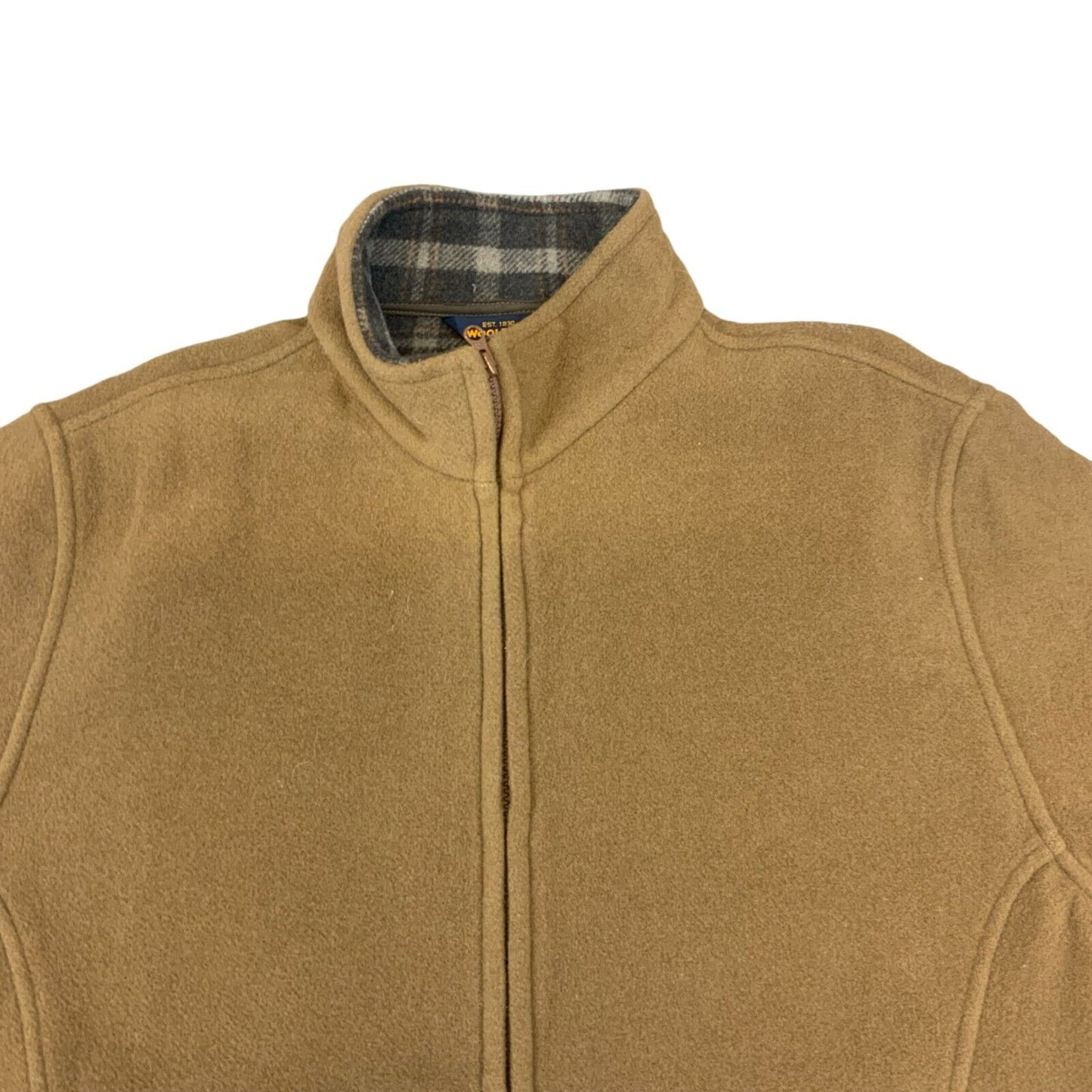 LADIES Y2K WOOLRICH THICK DOUBLE LAYER FLEECE FULL ZIP UP JACKETLIGHT TAN L 16