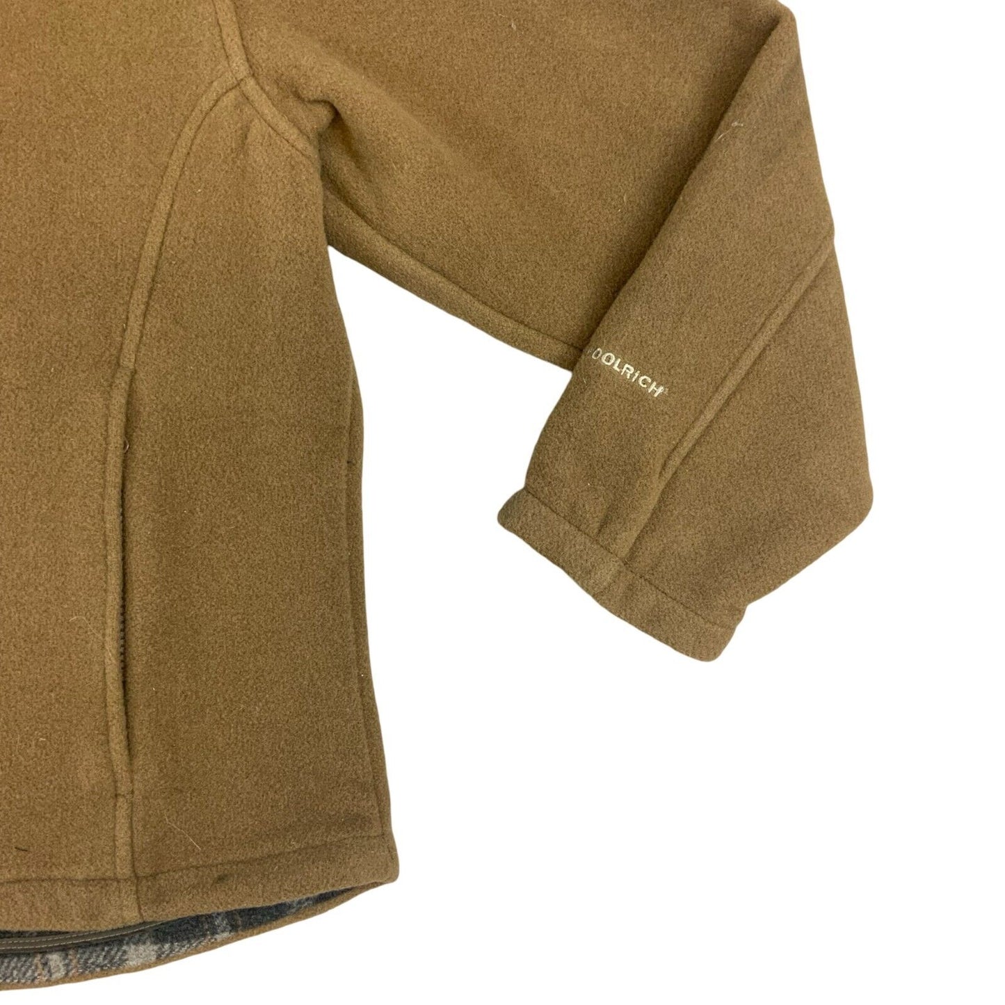 LADIES Y2K WOOLRICH THICK DOUBLE LAYER FLEECE FULL ZIP UP JACKETLIGHT TAN L 16
