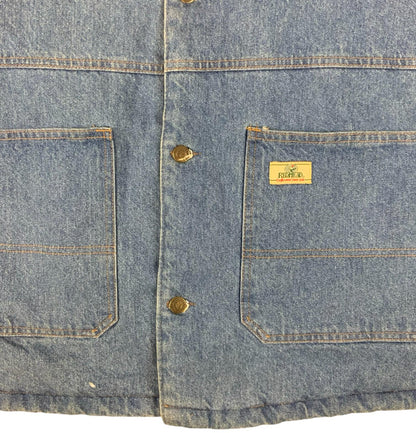 VTG 70s USA RED HEAD  TRADITIONAL QUILT LINED 4 POCKET DENIM CHORE JACKET XXL 52