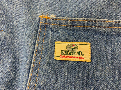 VTG 70s USA RED HEAD  TRADITIONAL QUILT LINED 4 POCKET DENIM CHORE JACKET XXL 52