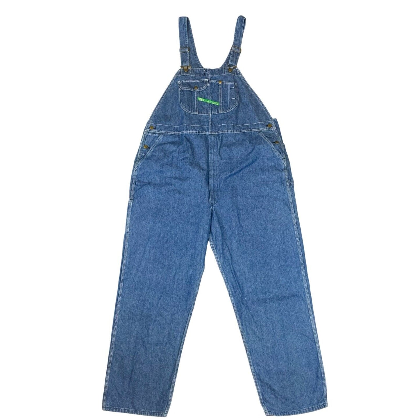 NOS VTG USA KEY IMPERIAL DENIM DUNGAREES WORKWEAR BIBS OVERALLS W50 L32
