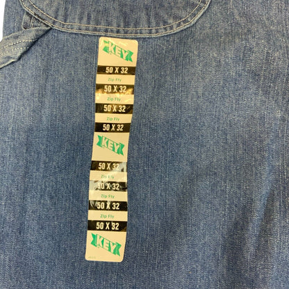NOS VTG USA KEY IMPERIAL DENIM DUNGAREES WORKWEAR BIBS OVERALLS W50 L32