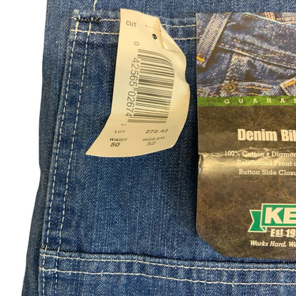 NOS VTG USA KEY IMPERIAL DENIM DUNGAREES WORKWEAR BIBS OVERALLS W50 L32