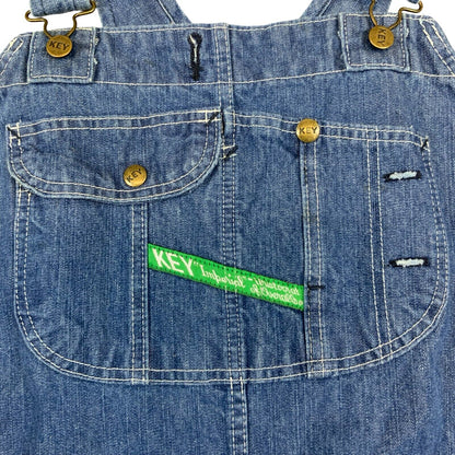 NOS VTG USA KEY IMPERIAL DENIM DUNGAREES WORKWEAR BIBS OVERALLS W50 L32