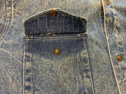 TRUE VTG LEVIS BIG E RED TAB WEST CAL 45 HEAVY DENIM SHIRT JACKET NICE FADES S