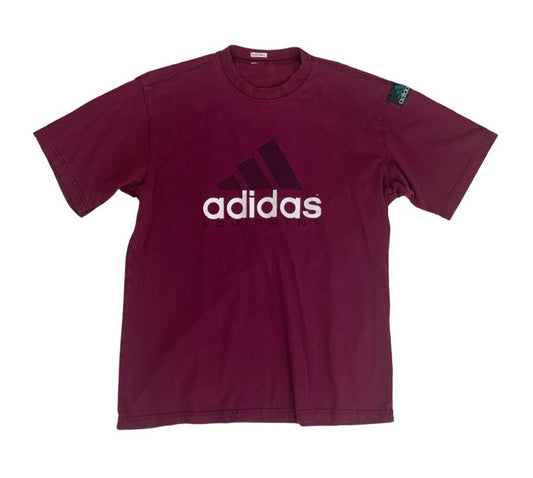 VTG 90S ADIDAS EQUIPMENT BURGUNDY RED CASUAL GRAPHIC SPORTS TEE LARGE