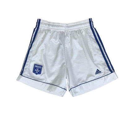 VTG 90S ADIDAS WHITE BLUE A.J.AUXARRE RARE SAMPLE FC SPORT SHORTS SMALL