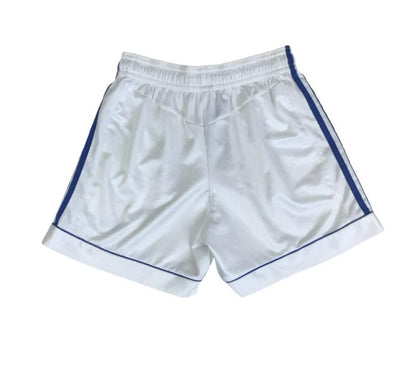 VTG 90S ADIDAS WHITE BLUE A.J.AUXARRE RARE SAMPLE FC SPORT SHORTS SMALL