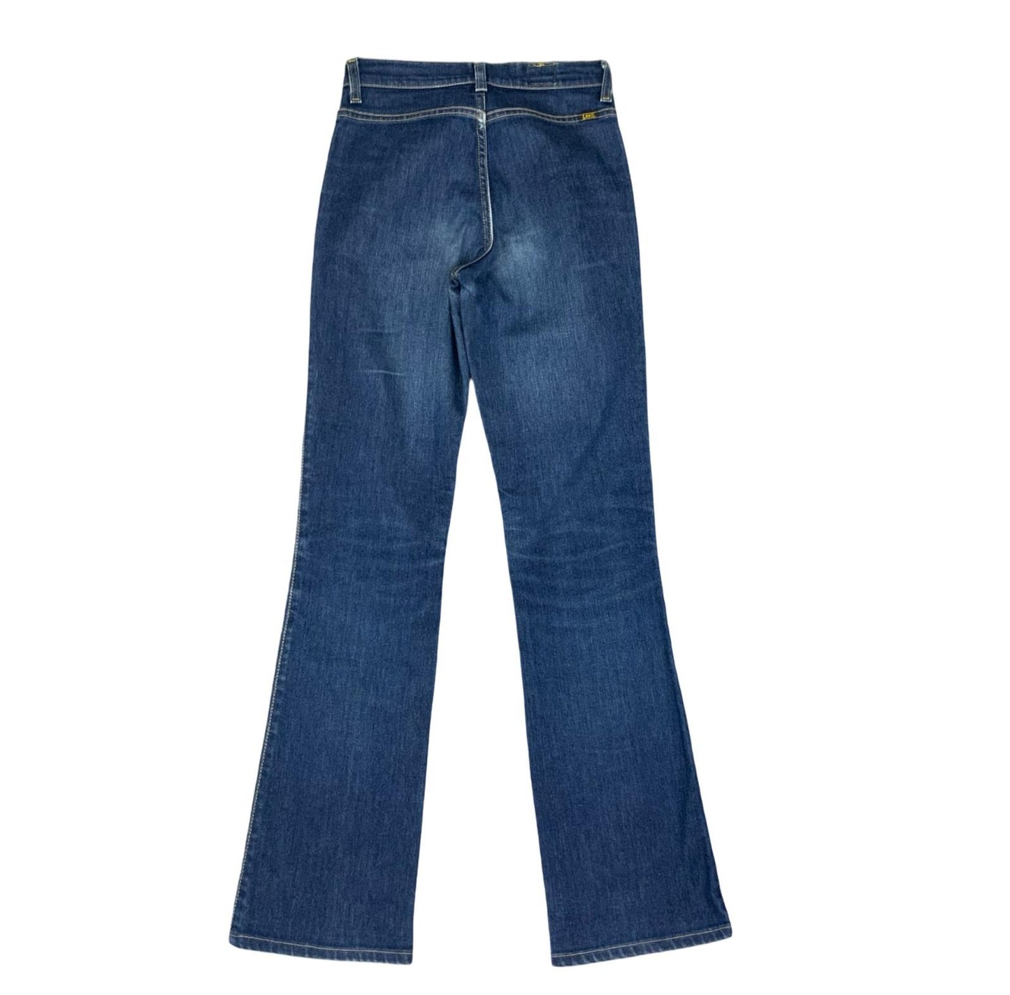 VTG 00s Y2K LEE MID DARK BLUE SLIM BOOTCUT HIGH WAISTED JEANS W26 L32