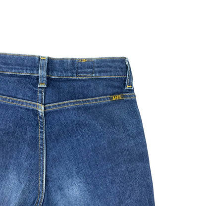 VTG 00s Y2K LEE MID DARK BLUE SLIM BOOTCUT HIGH WAISTED JEANS W26 L32