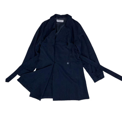 VTG 90S MARELLA DESIGNER BLUE ITALIAN ELEGANT TRENCH BLAZER PEA COAT L 16