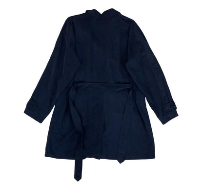 VTG 90S MARELLA DESIGNER BLUE ITALIAN ELEGANT TRENCH BLAZER PEA COAT L 16