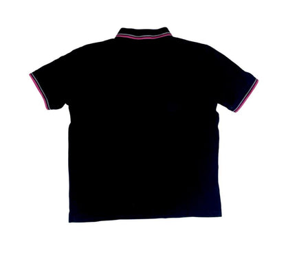 VTG FRED PERRY BLACK PINK GREY TWIN TIPPED M3600 POLO NECK SHIRT MEDIUM