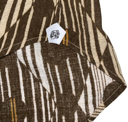 GABRIELE PASINI ITALIAN DESIGNER BROWN GEOMETRIC SHIRT M