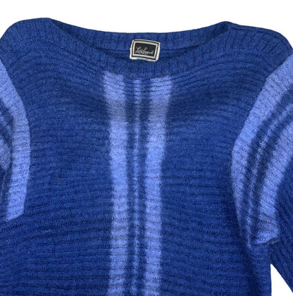 VTG 80S LUISA SPAGNOLI BLUE WOOL ITALIAN DESIGNER JUMPER UK 6 XS