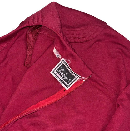 VTG 80S LUISA SPAGNOLI RED DRAPE ITALIAN MIDI DESIGNER DRESS MEDIUM