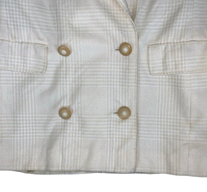 VTG MARELLA DESIGNER CREAM DOUBLE BREASTED ITALIAN TALL BLAZER JACKET UK 14