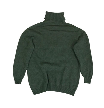 VTG MARELLA ITALIAN DESIGNER GREEN TURTLE NECK HUNTER GRAPHIC JUMPER UK 14 16
