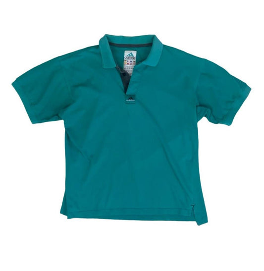 VTG 90S ADIDAS EQUIPMENT TEAL GREEN POLO NECK SHIRT LARGE
