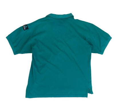 VTG 90S ADIDAS EQUIPMENT TEAL GREEN POLO NECK SHIRT LARGE