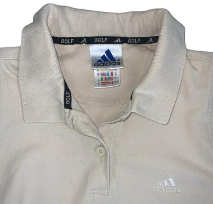 VTG 90S ADIDAS CREAM BEIGE GOLF POLO VEST SHIRT SMALL