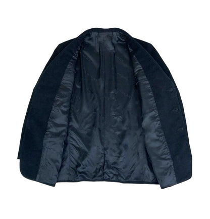 VTG MENS BURBERRY LONDON DESIGNER BLACK BLAZER COAT X-LARGE