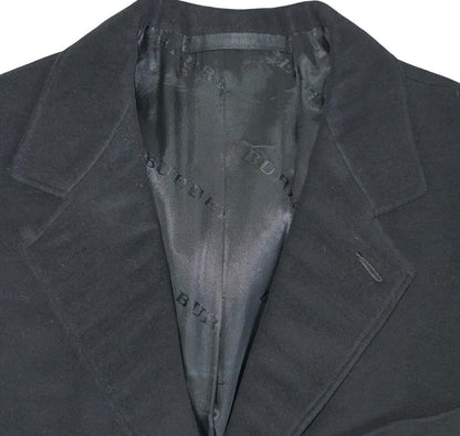 VTG MENS BURBERRY LONDON DESIGNER BLACK BLAZER COAT X-LARGE