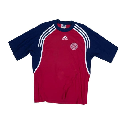 VTG RARE ADIDAS  90'S BAYERN MUNCHEN BLUE RED KELLMÜNZ FOOTBALL TEE LARGE