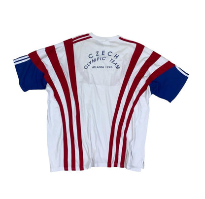 VTG RARE ADIDAS WHITE RED BLUE 1996 CZECH OLYMPIC TEAM ATLANTA SPORTS TEE XL