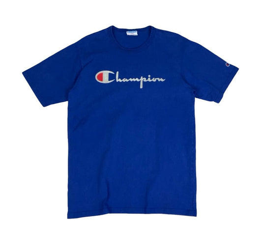 VTG 90S BLUE CHAMPION LOGO GRAPHIC TEE S M