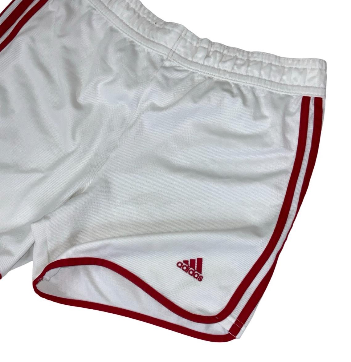 VTG ADIDAS AJAX 2000-2001 RED WHITE FOOTBALL HOME SHORTS MEDIUM
