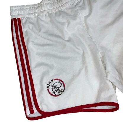 VTG ADIDAS AJAX 2000-2001 RED WHITE FOOTBALL HOME SHORTS MEDIUM