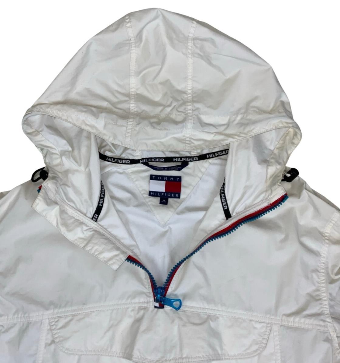 VTG 90S TOMMY HILFIGER WHITE PULLOVER WINDBREAKER X-LARGE