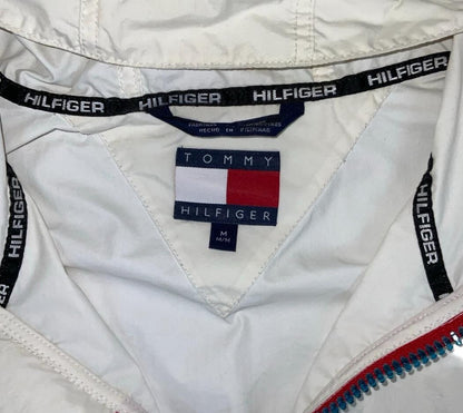VTG 90S TOMMY HILFIGER WHITE PULLOVER WINDBREAKER X-LARGE
