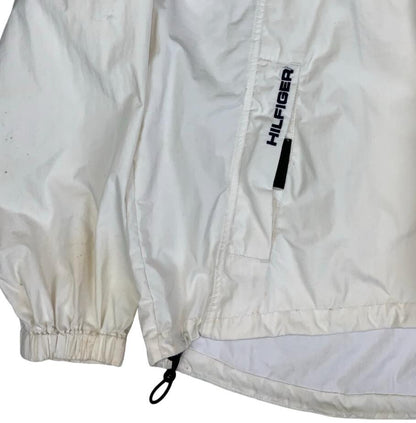 VTG 90S TOMMY HILFIGER WHITE PULLOVER WINDBREAKER X-LARGE
