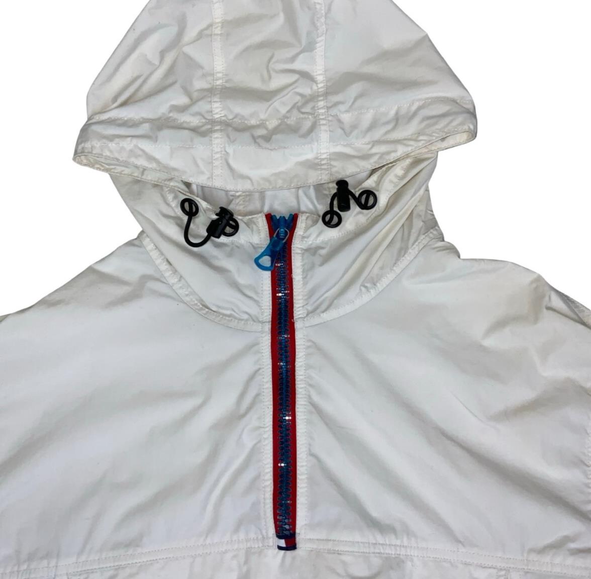 VTG 90S TOMMY HILFIGER WHITE PULLOVER WINDBREAKER X-LARGE