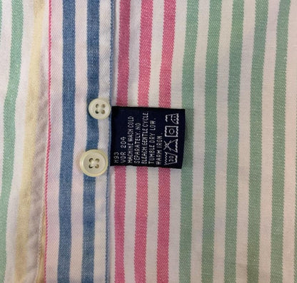 VTG Y2K NAUTICA MULTICOLOURED STRIPED LONG SLEEVED SHIRT M L