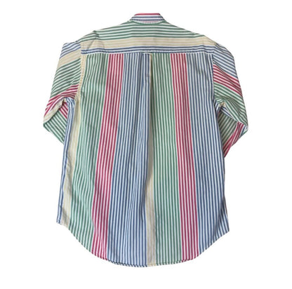 VTG Y2K NAUTICA MULTICOLOURED STRIPED LONG SLEEVED SHIRT M L