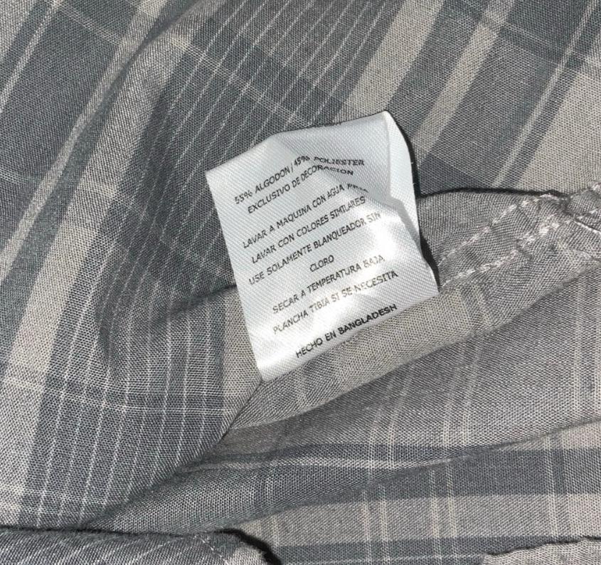 VTG 90S LEVI'S GREY CHECKED SHORT SLEEVED SNAP BUTTON SHIRT M