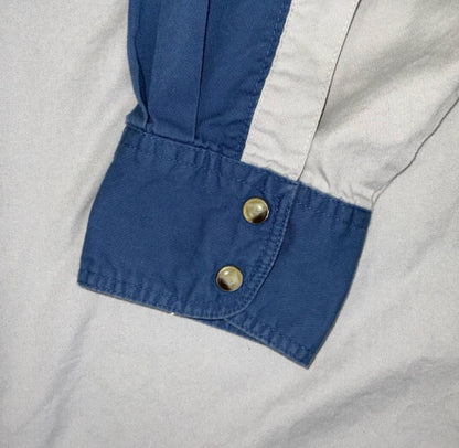 VTG 90S Y2K WRANGLER BLUE WHITE EMBROIDERED WESTERN LONG SLEEVED SHIRT XL