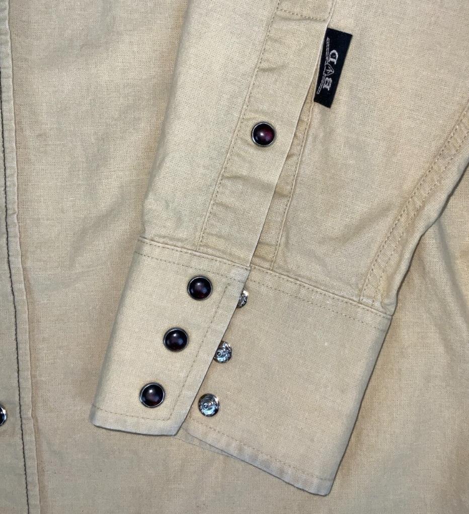VTG 90S Y2K BROOKS & DUNN BROWN BEIGE WESTERN AZTEK LONG SLEEVED SHIRT M