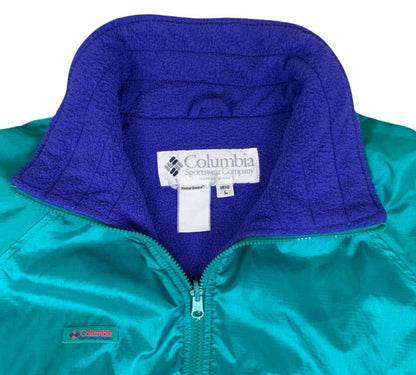 VTG 80S 90S RETRO COLUMBIA TEAL GREEN PURPLE FLEECE LINED JACKET XL
