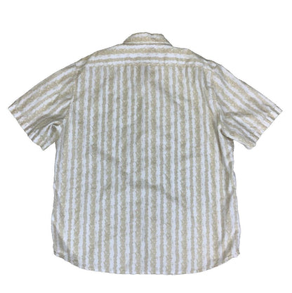 VTG 90S BOSS BEIGE BOTANICAL HAWAIIAN SHORT SLEEVED SHIRT XL