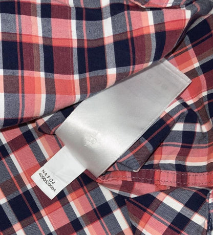 VTG 90S TIMBERLAND RED BLUE WHITE PLAID SHORT SLEEVED SHIRT XL