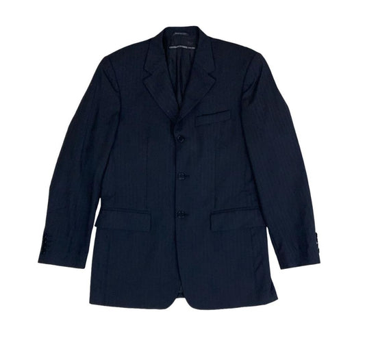VTG GIANFRANCO FERRE STUDIO ITALIAN NAVY PINSTRIPED BLAZER COAT L