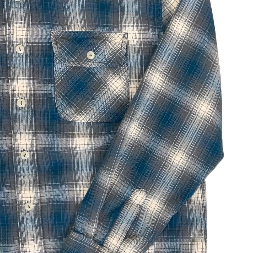 VTG 90S PENDLETON BLUE GREY WHITE GINGHAM LONG-SLEEVED SHIRT MEDIUM